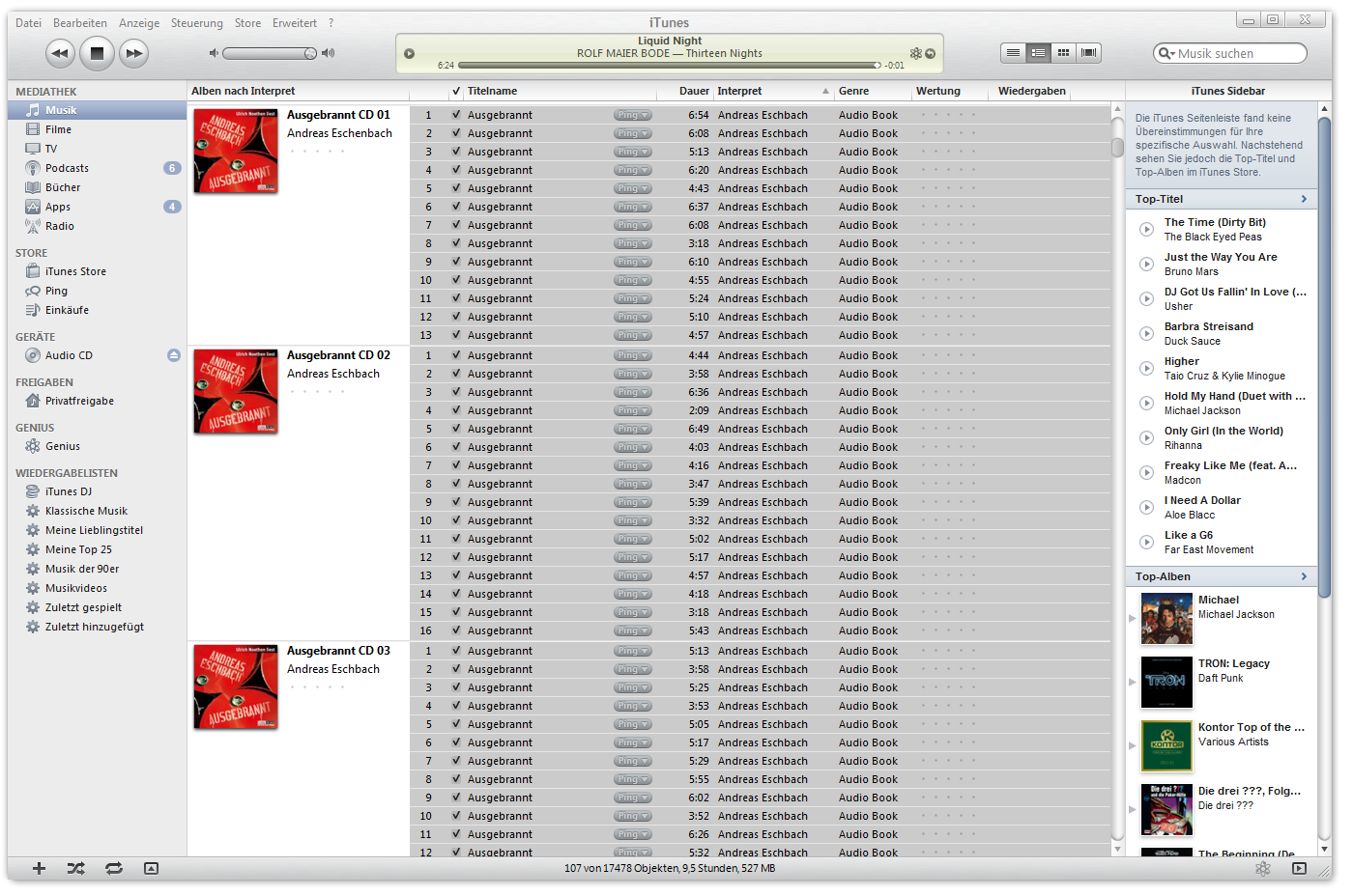 alle MP3-Dateien in iTunes markiert